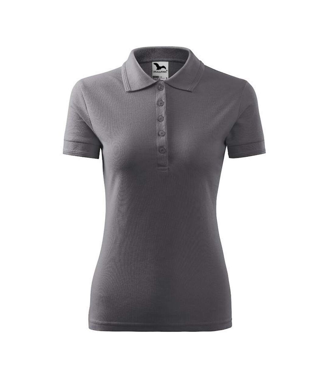 Polo Motif/style Uni Femme Gris Acier Malfini-1