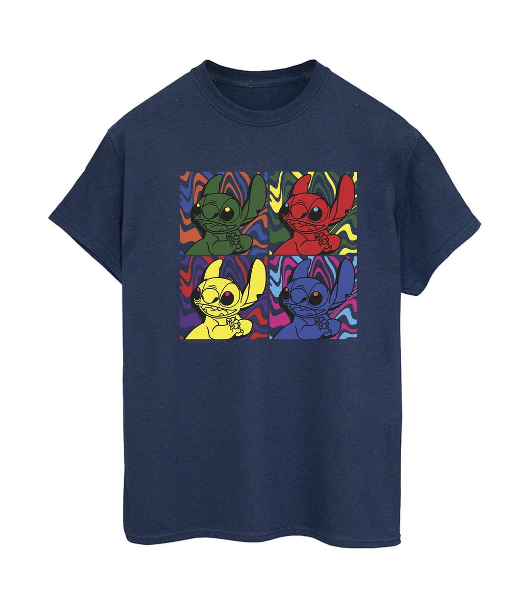Disney Femmes/Les femmes Lilo & Stitch Pop Art - T-shirt boyfriend en coton (Bleu marine) - UTBI30326-1