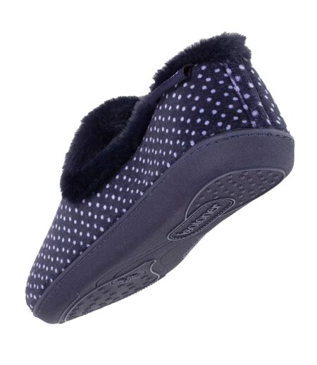 Isotoner Chaussons Charentaises femme soutien voûte plantaire, mémoire de forme, chaud et tendance à pois
