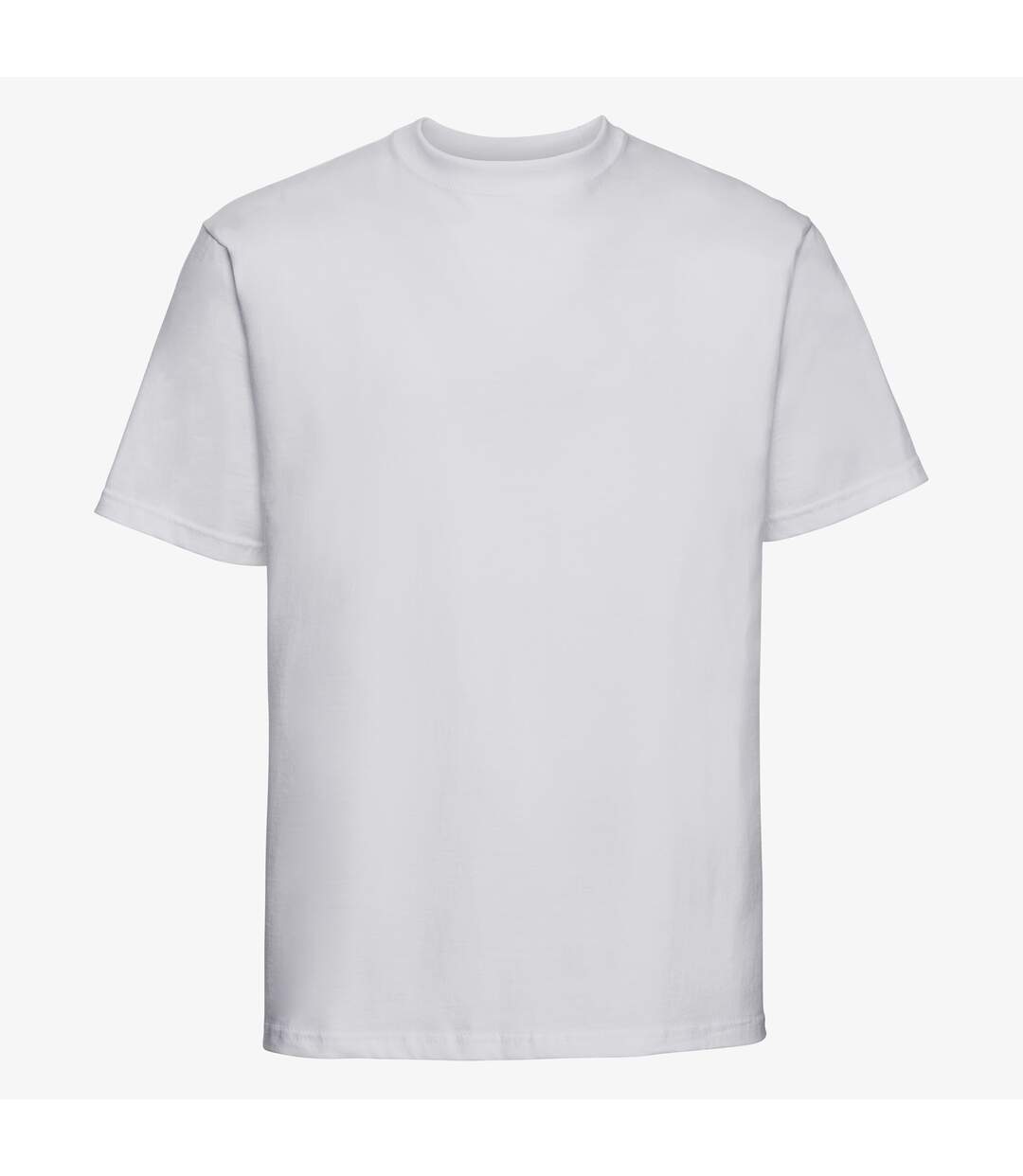 Europe t-shirt épais à manches courtes 100% coton homme blanc Russell