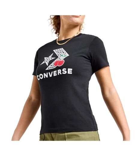 T-shirt Noir Femme Converse Cherry - M