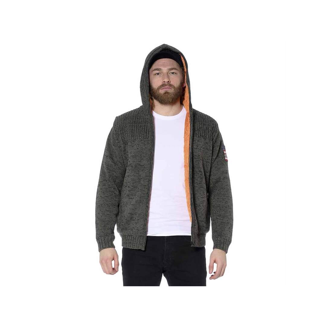 Sweat zippé à capuche homme en maille et doublé Joss Vondutch-1