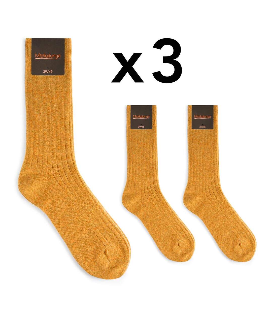 Chaussettes homme Mokalunga  (Lot de 3 paires) - Fabriqué en UE