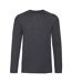 Mens Valueweight Heather Long-sleeved T-shirt Dark Heather Grey Fruit Of The Loom-1