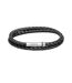Mens Ares Leather Braided Bracelet One Size Black Boss-1