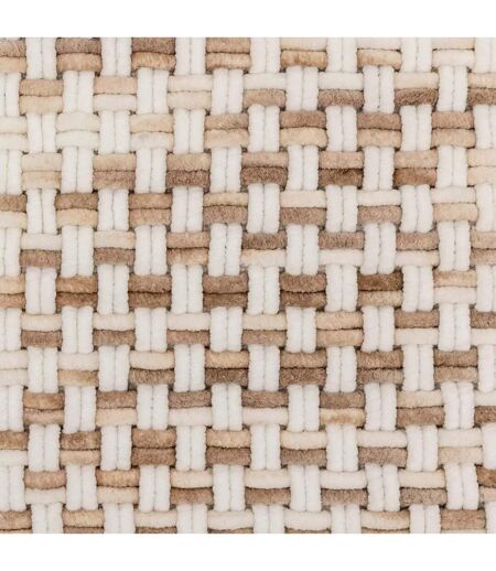 Tapis de Bain Tressé en Coton Dégradé 50x75cm Taupe