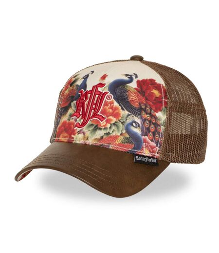 Casquette trucker imprimée filet logo brodé visière simili Kado Rock'n Free Life