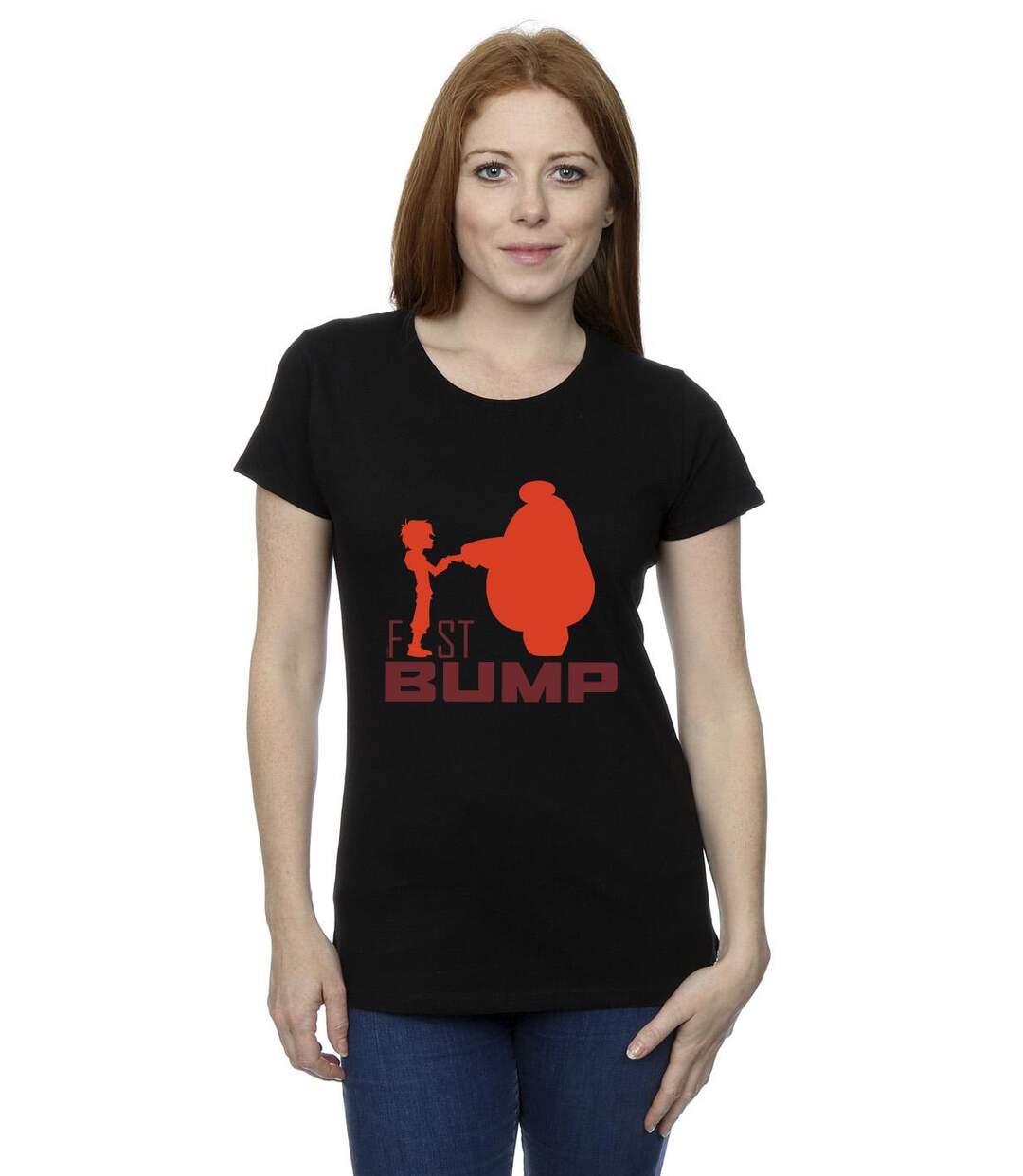 Disney - T-shirt BIG HERO BAYMAX FIST BUMP CUTOUT - Femme (Noir) - UTBI13338-2