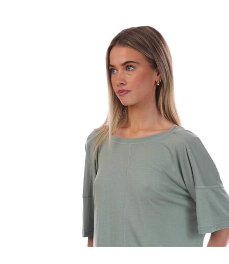 Womens/ladies Studio Oversized Yoga T-shirt Green Adidas