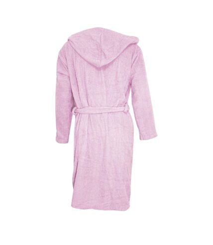 Womens/ladies terry towelling hooded robe lilac Forever Dreaming