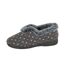 Womens/ladies Nancy Spotted V Throat Slippers Grey Sleepers-2