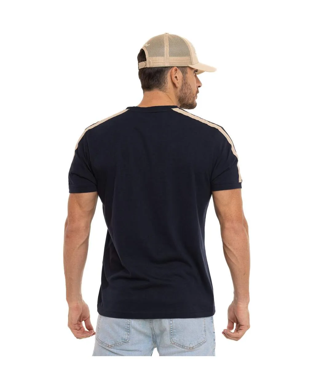 T-shirt homme regular fit col V en jersey Flag Vondutch-3