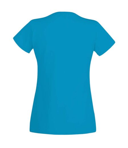 Womens/Ladies Value Fitted Short Sleeve Casual T-Shirt (Cyan)