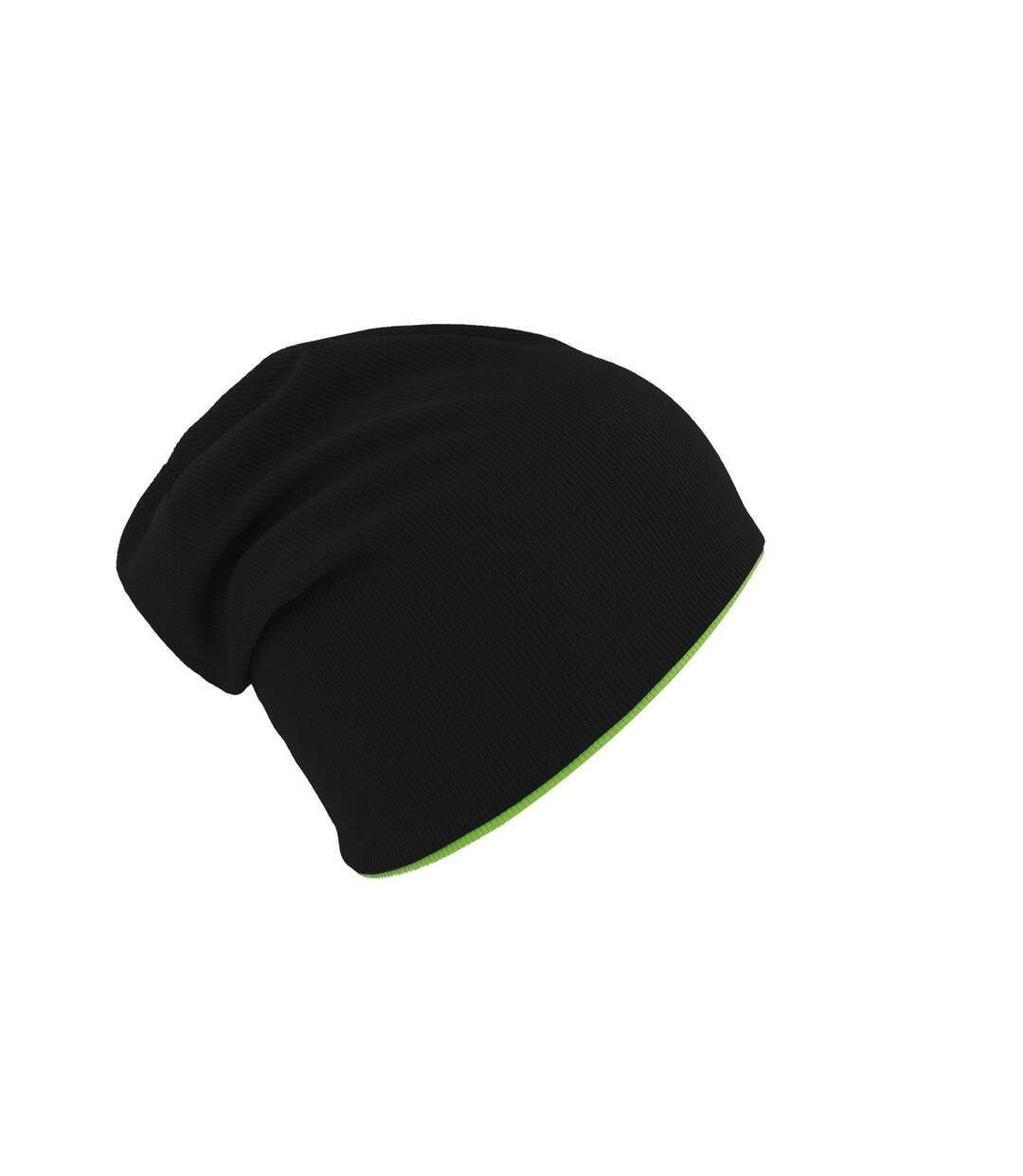 Atlantis Extreme Reversible Jersey Slouch Beanie (Black/Safety Green) - UTAB178-2