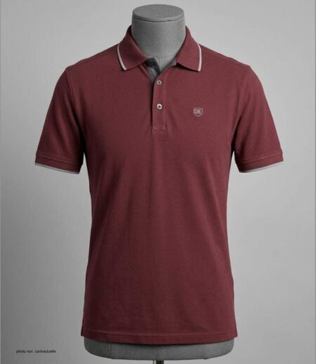 CHALLENGER C2101B : Polo homme en maille piquée bordeaux pour un style élégant et intemporel