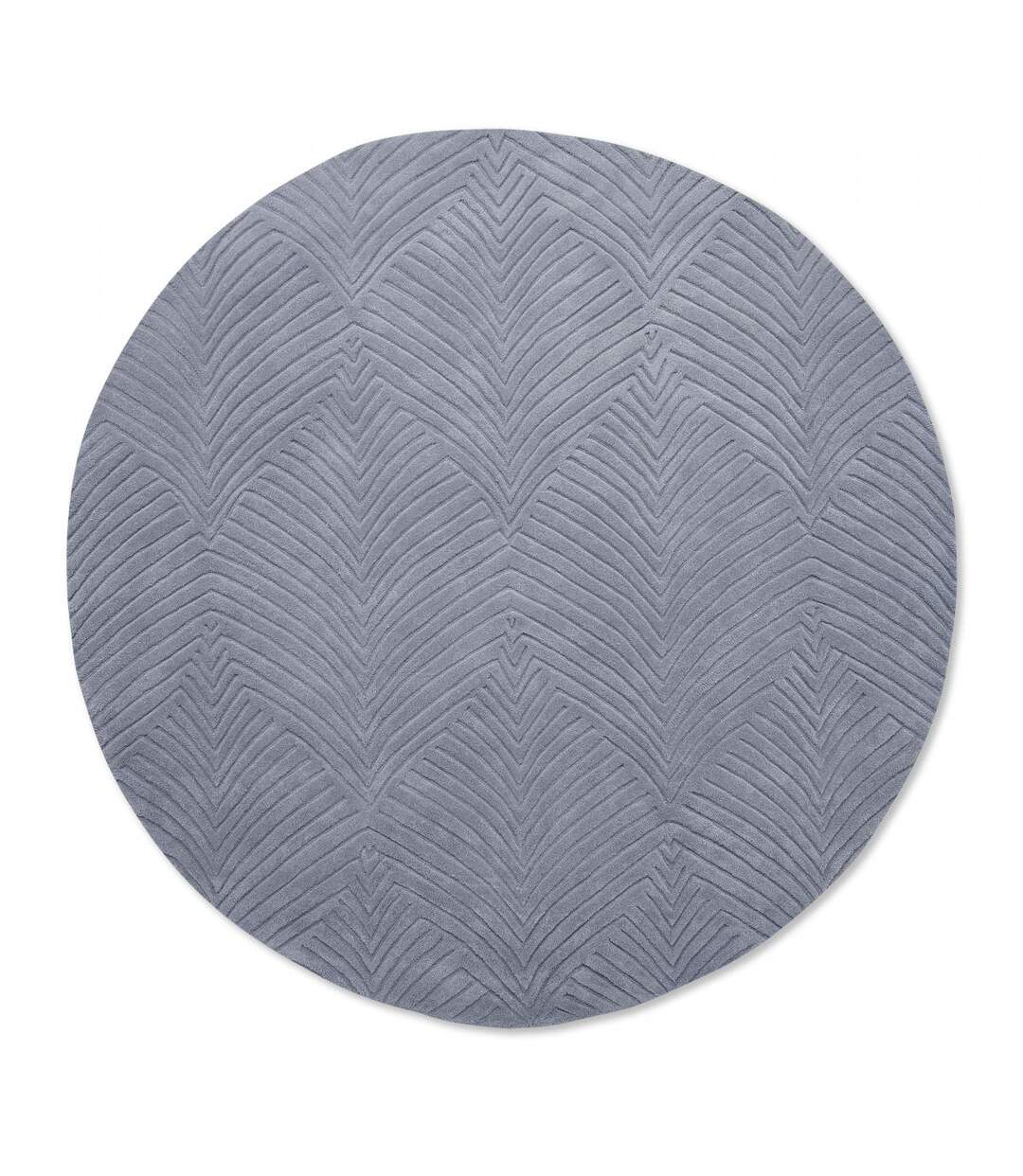 Tapis rond fait à la main en laine motif faux uni FOLIA-1