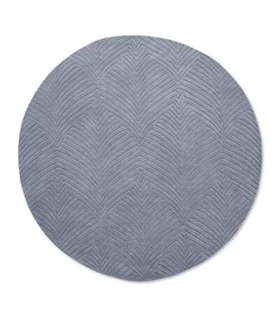 Tapis rond fait à la main en laine motif faux uni FOLIA