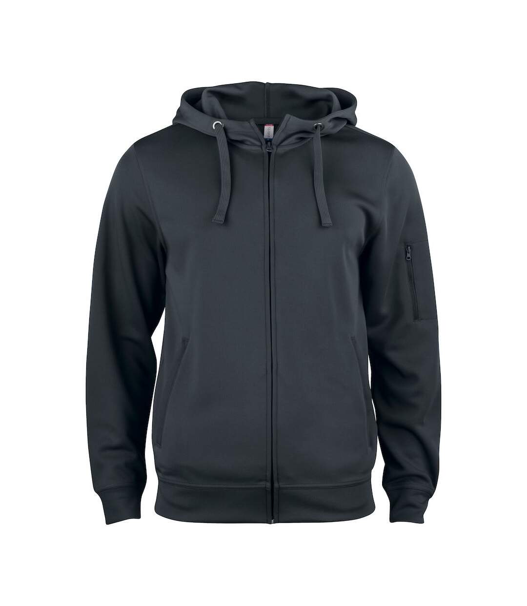 Mens Basic Active Full Zip Hoodie Black Clique-1