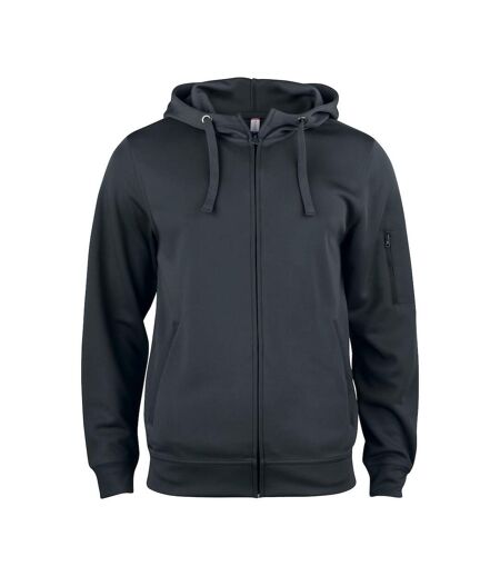 Mens Basic Active Full Zip Hoodie Black Clique