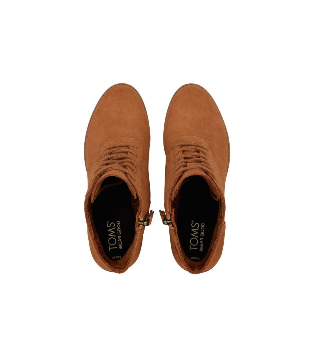 Womens/ladies Evelyn Suede Lace Up Ankle Boots Tan Toms-4