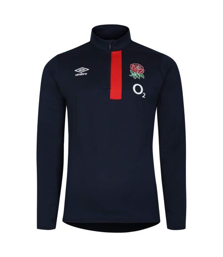 Umbro Mens 23/24 England Rugby Half Zip Fleece Top (Navy Blazer/Flame Scarlet) - UTUO2011