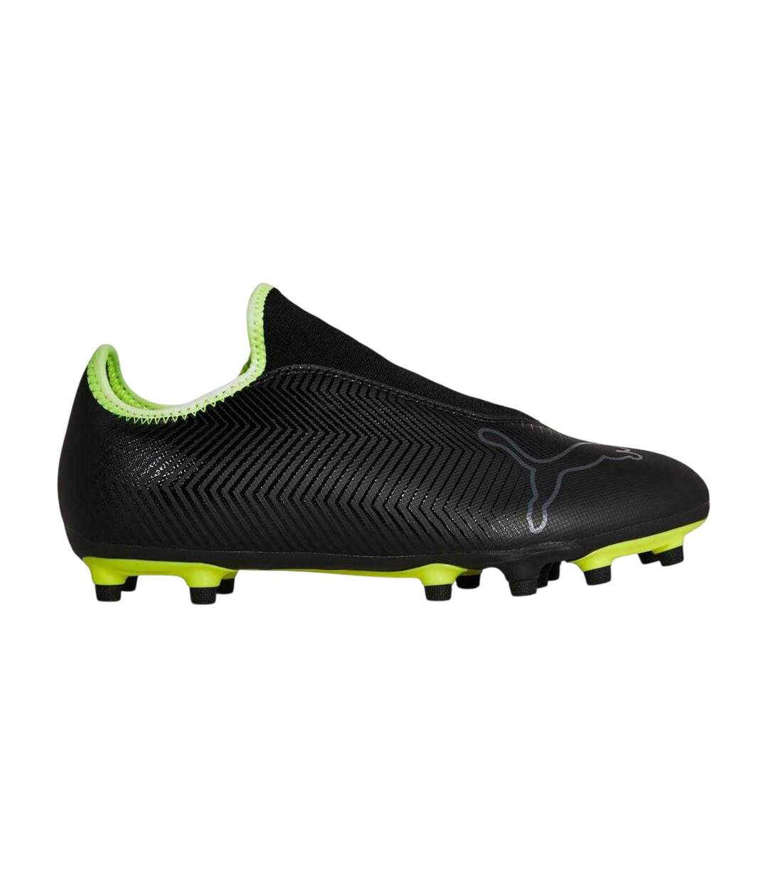 Mens Finesse Leather Firm Ground Football Boots Black Puma-4