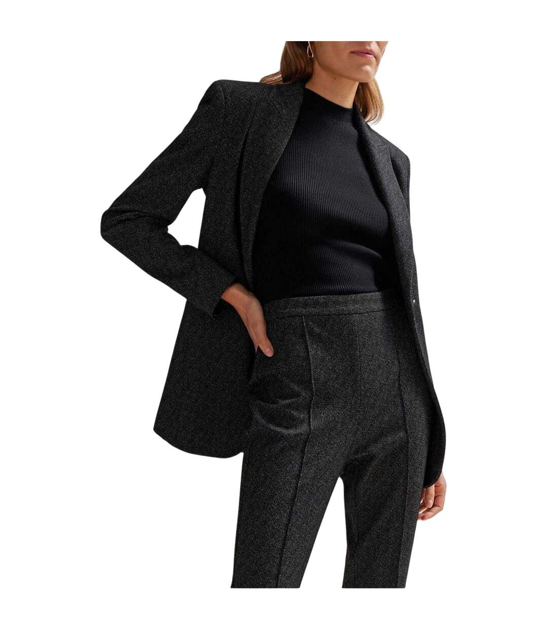 Pantalon Motif/style Texturé Tubeka Femme Noir Boss-4