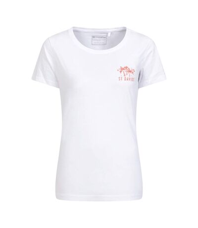 Womens/ladies st davids printed organic t-shirt white Mountain Warehouse