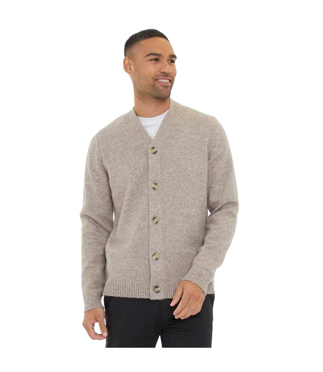 Cardigan Dutch Homme Charbon Chiné Threadbare-2