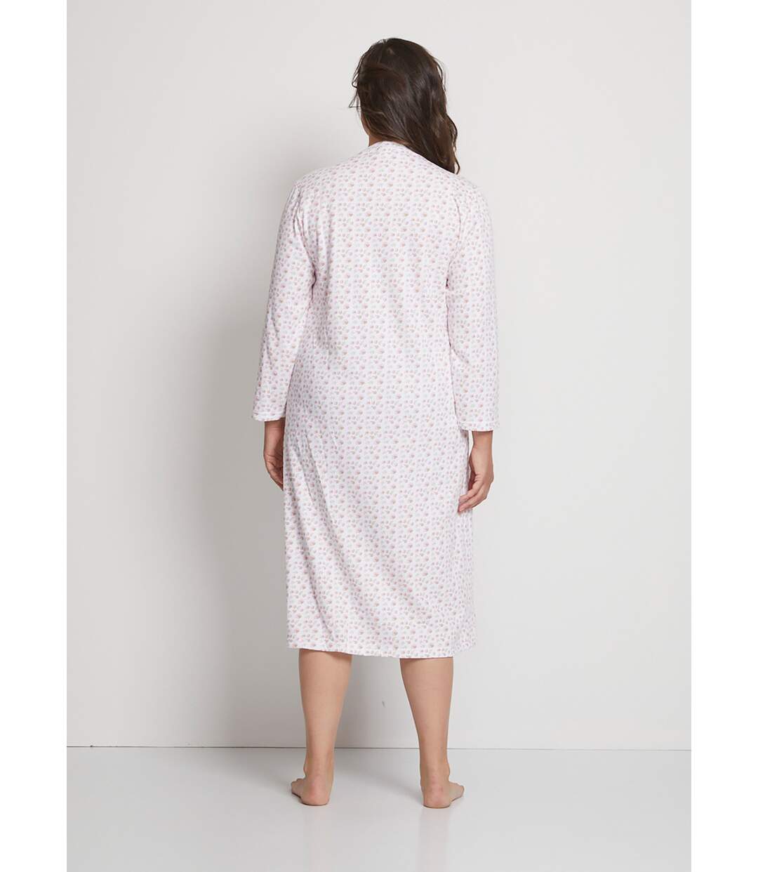 Chemise de nuit interlock boutonnée-2