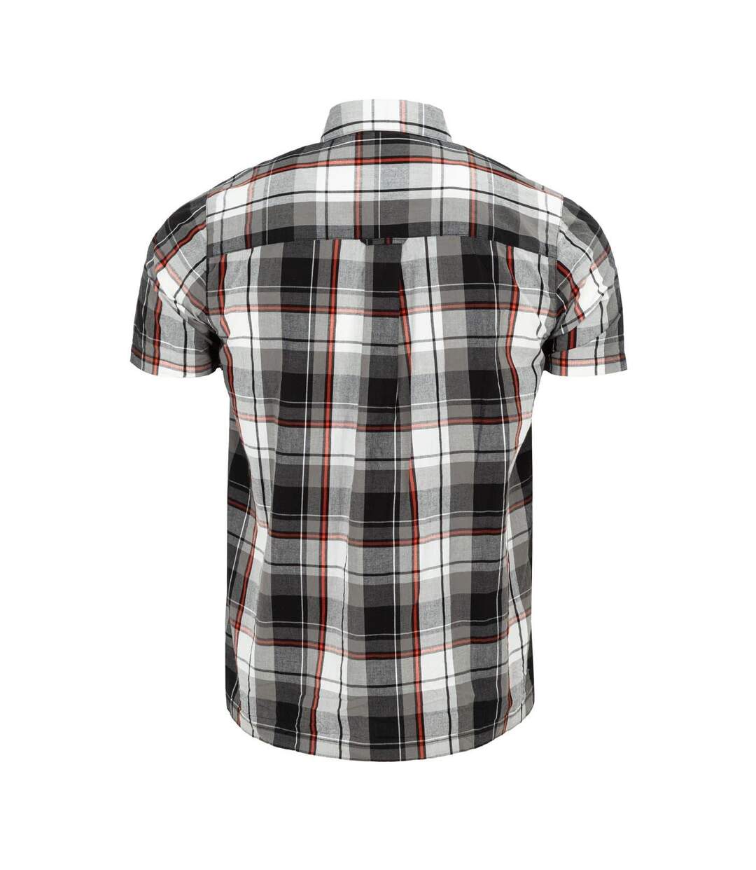 Mens Checkered Short-sleeved Shirt Black Red Giorgio-2