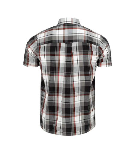 Mens Checkered Short-sleeved Shirt Black Red Giorgio