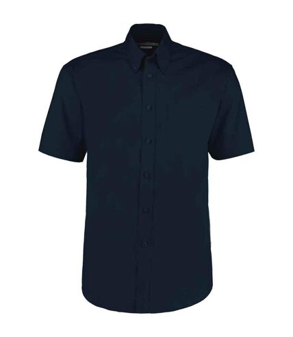 Mens oxford short-sleeved formal shirt dark navy Kustom Kit