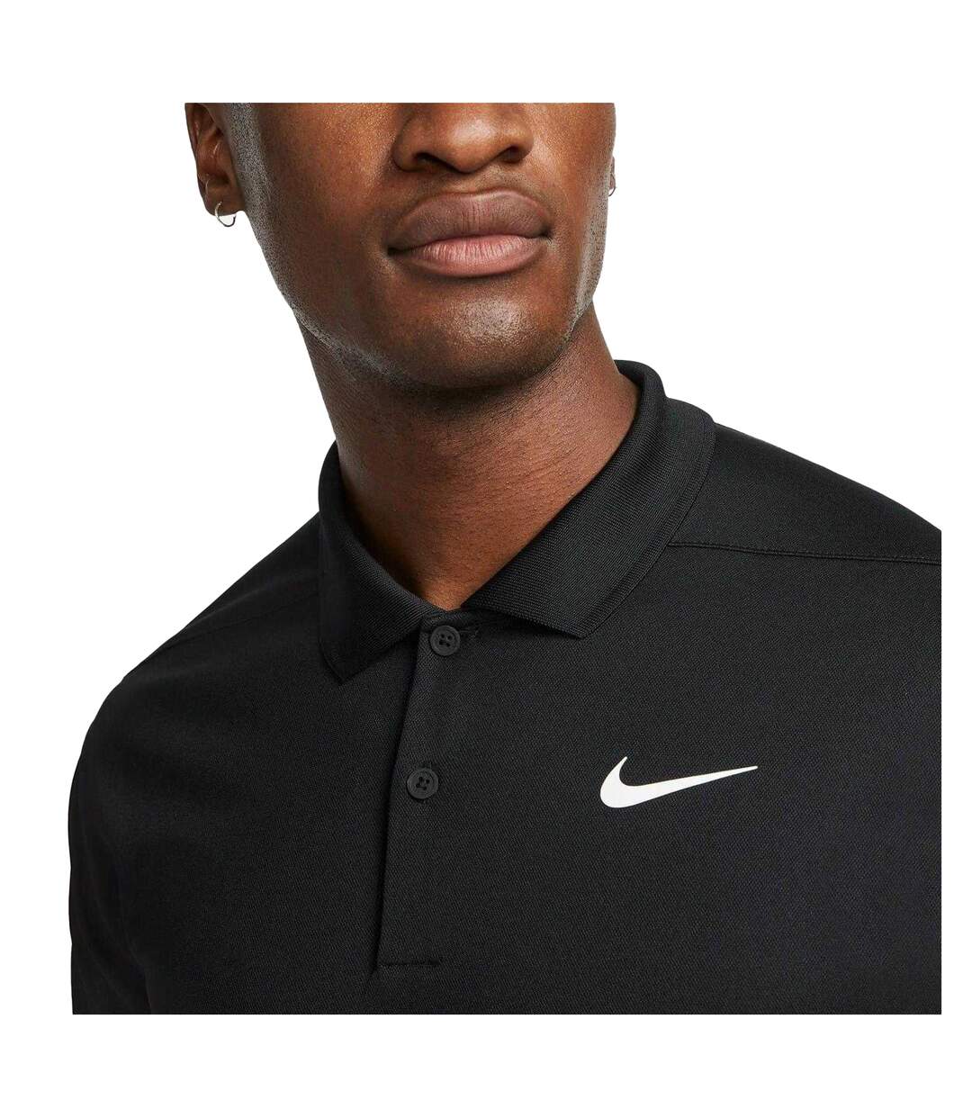 Mens Victory Dri-fit Golf Polo Shirt Black White Nike-4