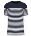 T-shirt rayé coton bio marinière homme - k3033 - bleu marine et blanc