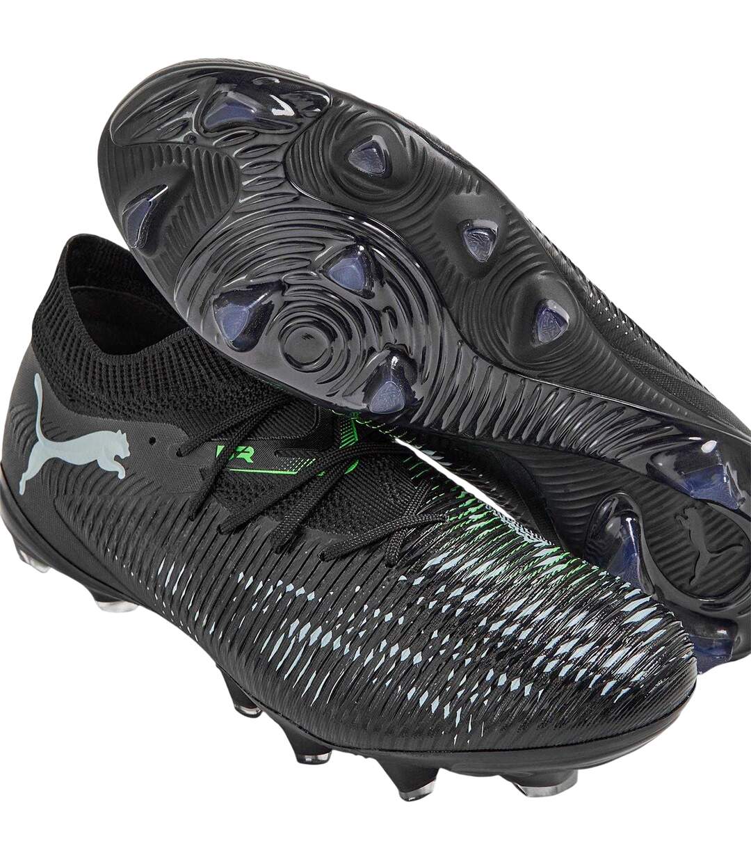 Womens/ladies Future 8 Match Snug Fit Artificial Ground Football Boots Black Green Puma-4