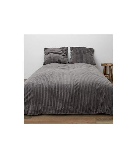 Parure de Lit 3 Pièces Douceur 240x220cm Gris