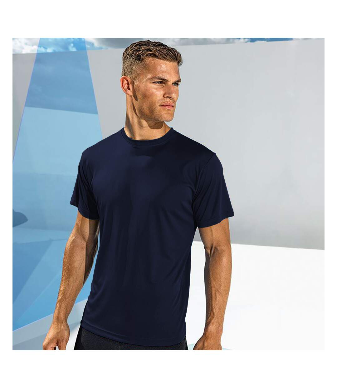 T-shirt de fitness à manches courtes homme bleu marine Tri Dri