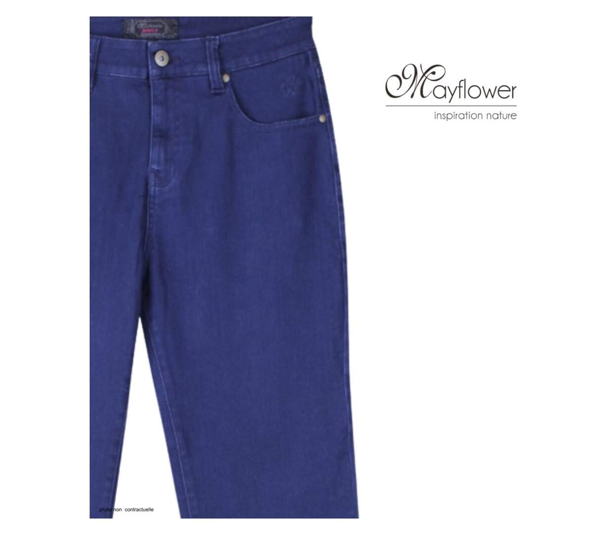MAYFLOWER CLAUDIA2 : Pantalon femme Bleu Stone Ultra Stretch pour un confort denim total-4