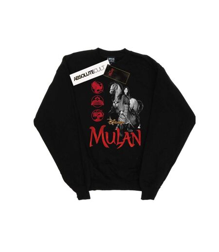 Disney Sweatshirt Womens/Ladies Mulan Movie Horse Pose (Noir) - UTBI26564