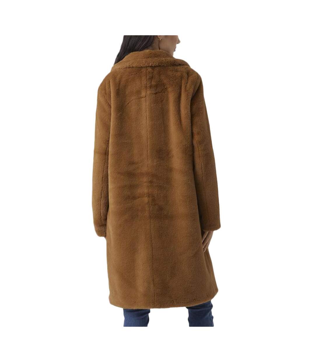 Manteau en Fausse Fourrure Marron Femme Vero Moda Fake Fur Coat - M-2