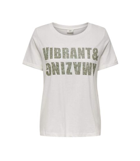T-shirt blanc/gris femme jdy kitty