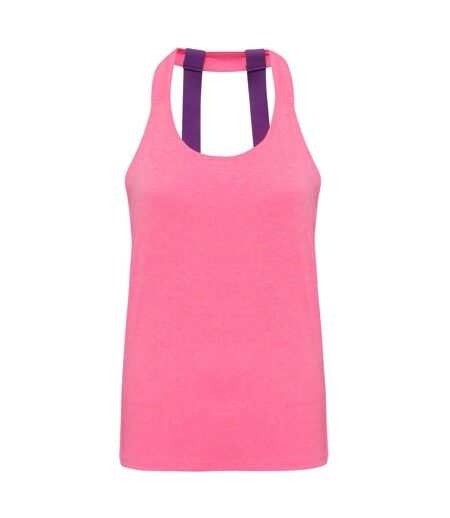 Débardeur double bretelles femme rose chiné Tri Dri