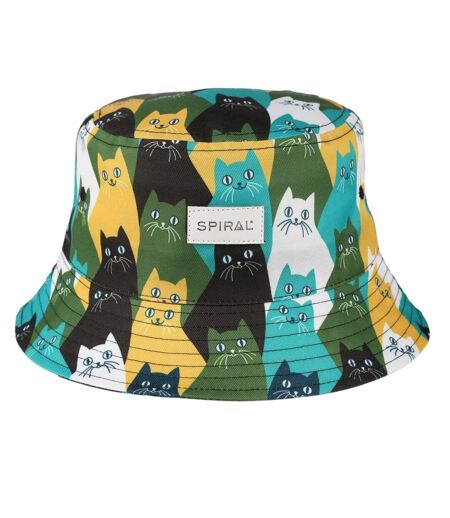 Unisex Adult Cats Bucket Hat Multicoloured Multicoloured Spiral