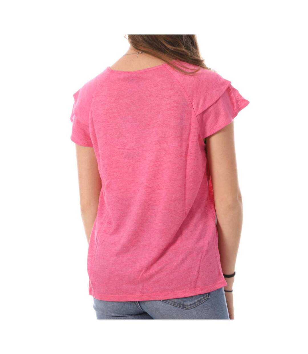 T-shirt rose femme vero moda lina-2