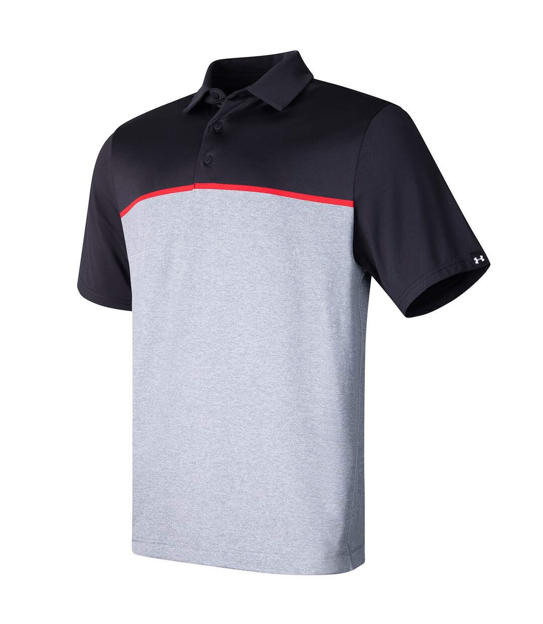 Mens playoff 3.0 stripe polo shirt black/red/black Under Armour