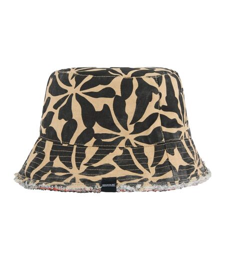 Womens/ladies Floral Reversible Bucket Hat Tangerine Tango Regatta