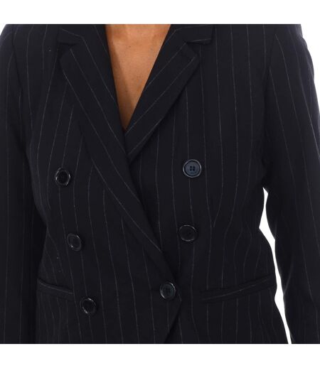 BANQUIER V000601 women's button-down blazer with lapel collar