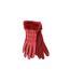 Eastern Counties Leather Womens/Ladies Giselle Faux Fur Cuff Gloves (Wine) (One size)