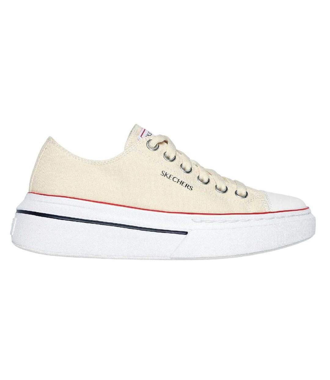 Womens/ladies Cordova Canvas Platform Trainers Off White Skechers-2